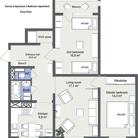 Διαμέρισμα Sunny & Spacious 2 Bedroom
